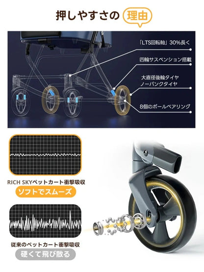 折りたたみ式ペット用ベビーカー